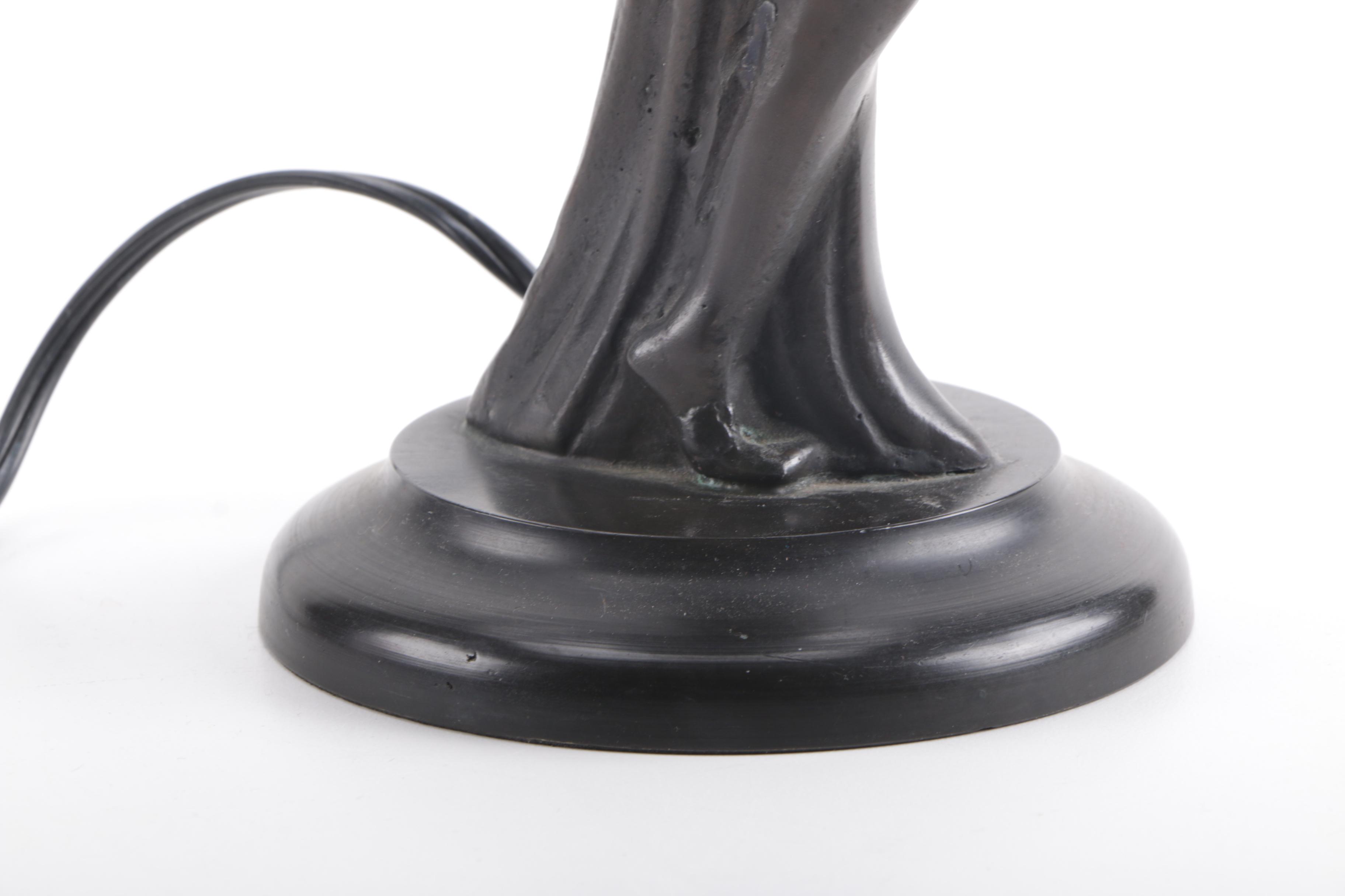 Steel Lamp of Woman Dancing with Glass Globe