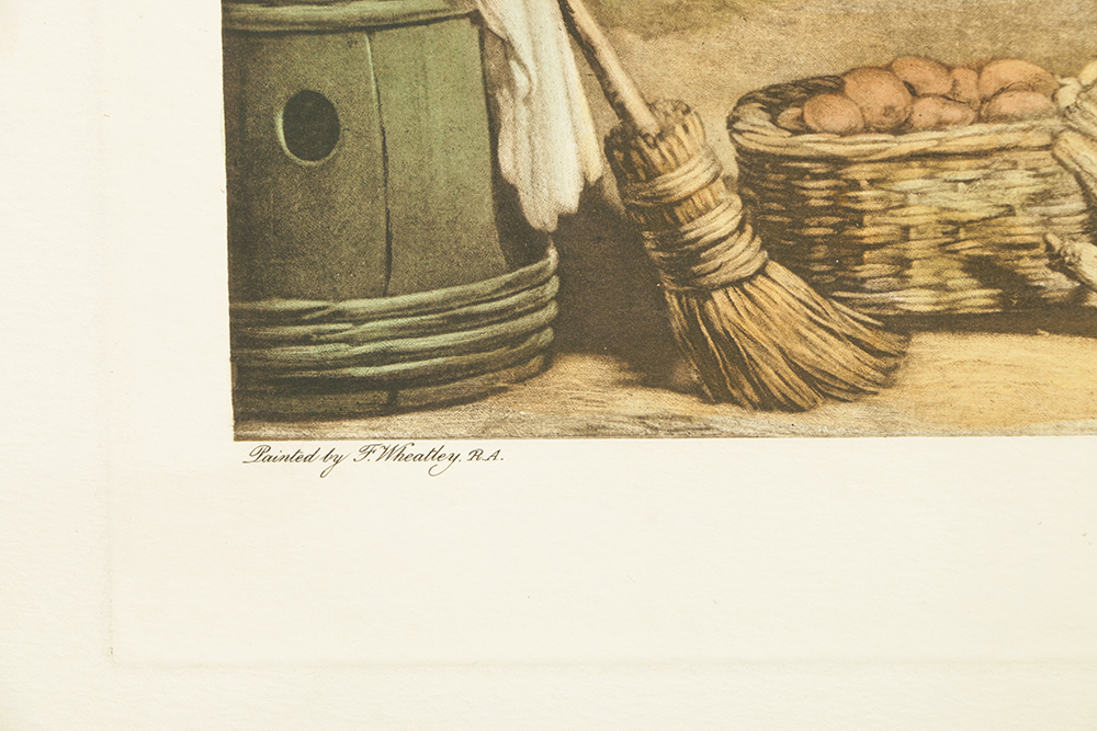 Pair of Colored Lithographs on Paper of Genre Scenes