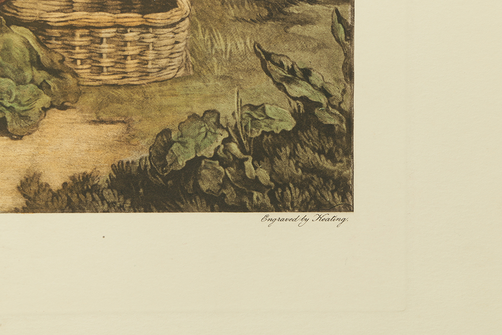 Pair of Colored Lithographs on Paper of Genre Scenes