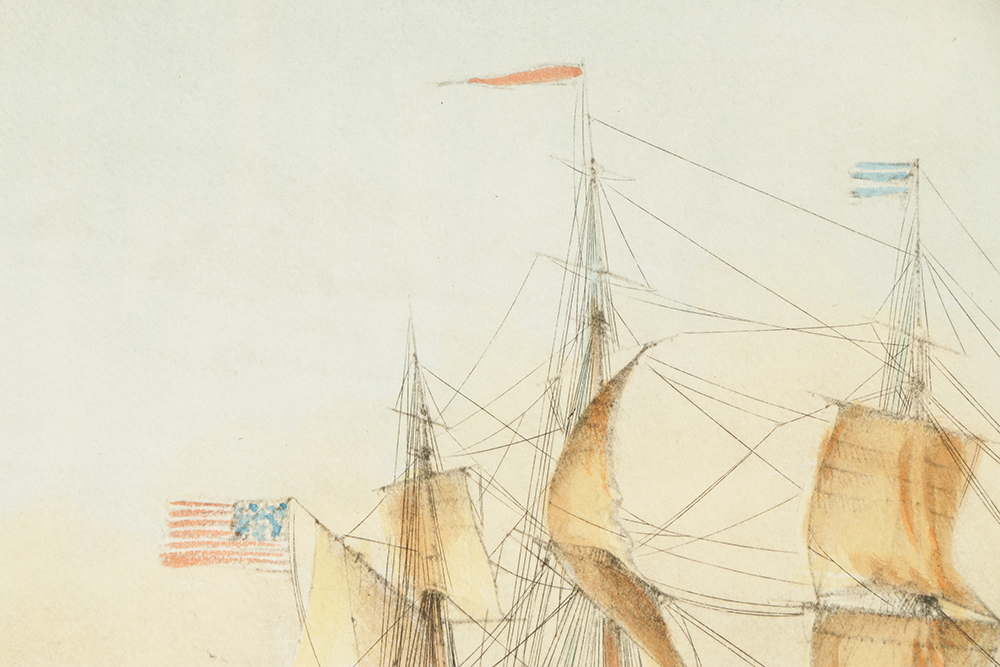 Pair of Lithographs on Paper Maritime Scenes