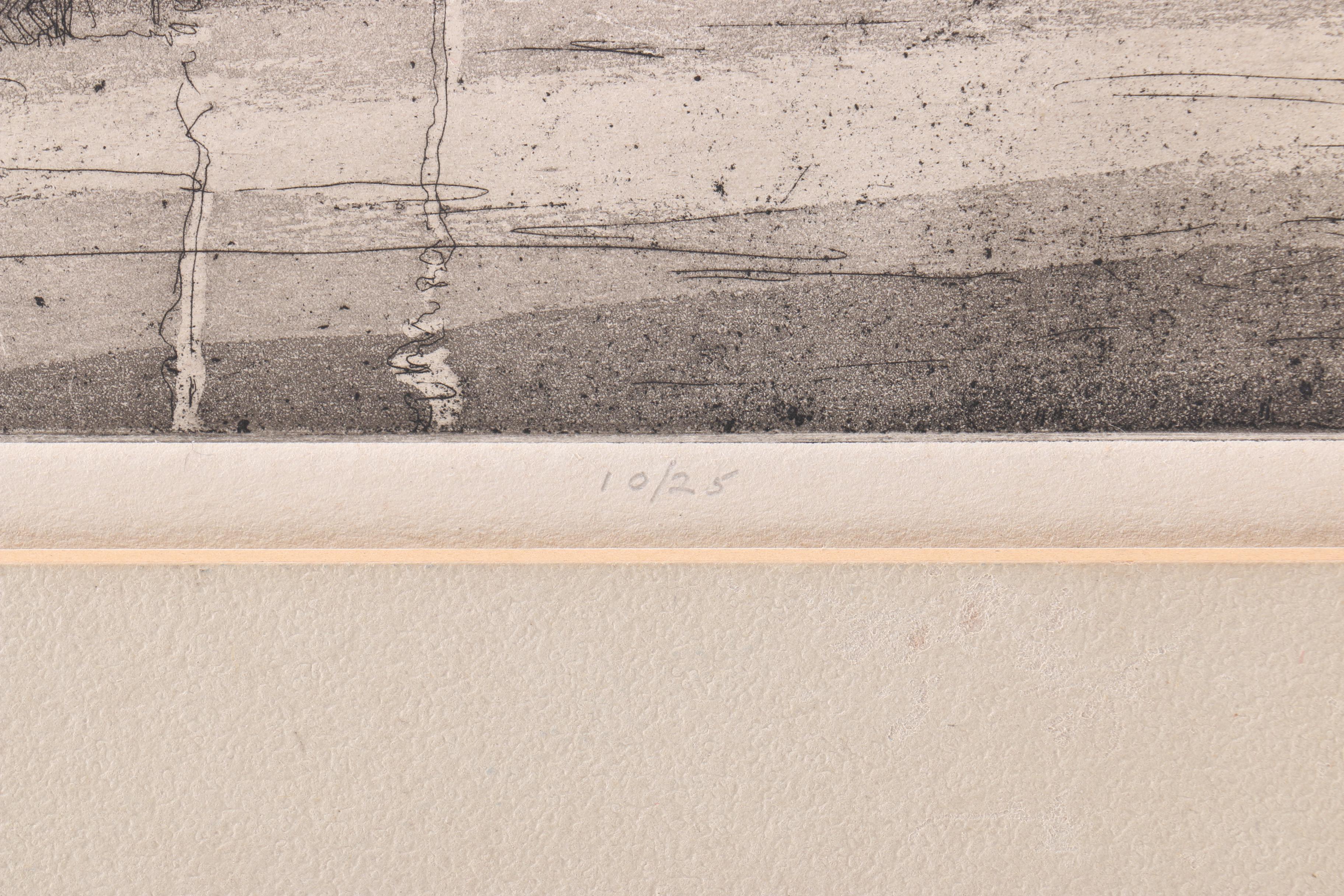 Limited Edition Aquatint Etching "Bayou Boats"