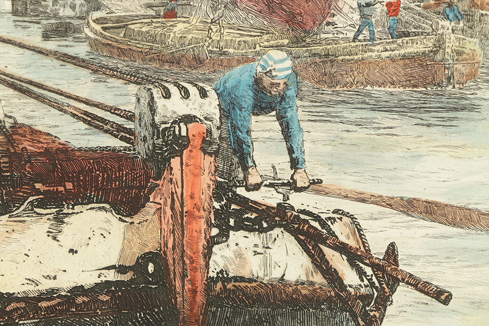 Pair of Lithographs on Paper Maritime Scenes