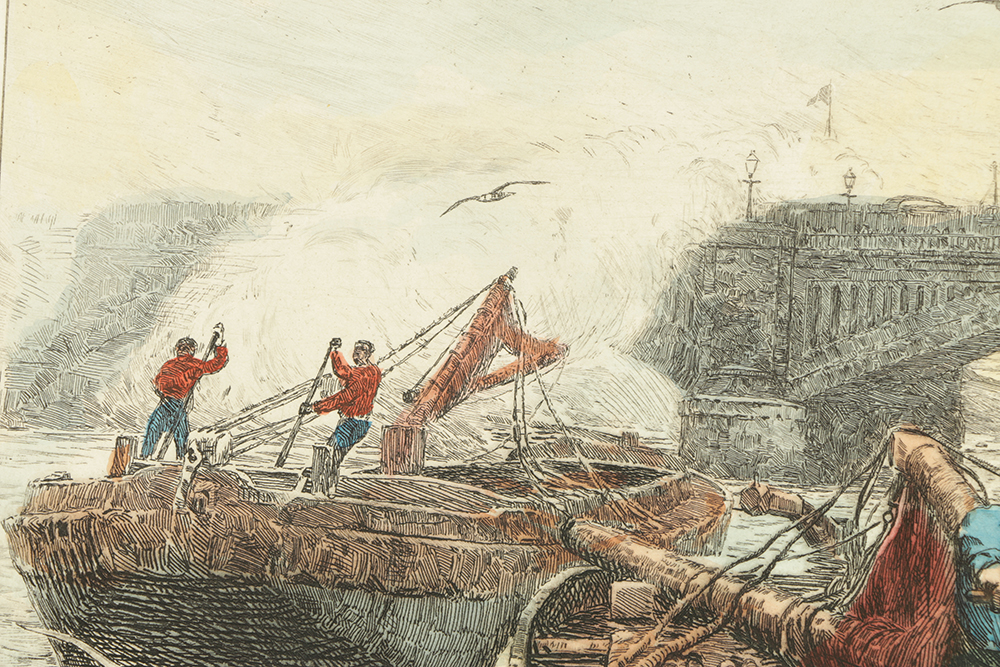 Pair of Lithographs on Paper Maritime Scenes