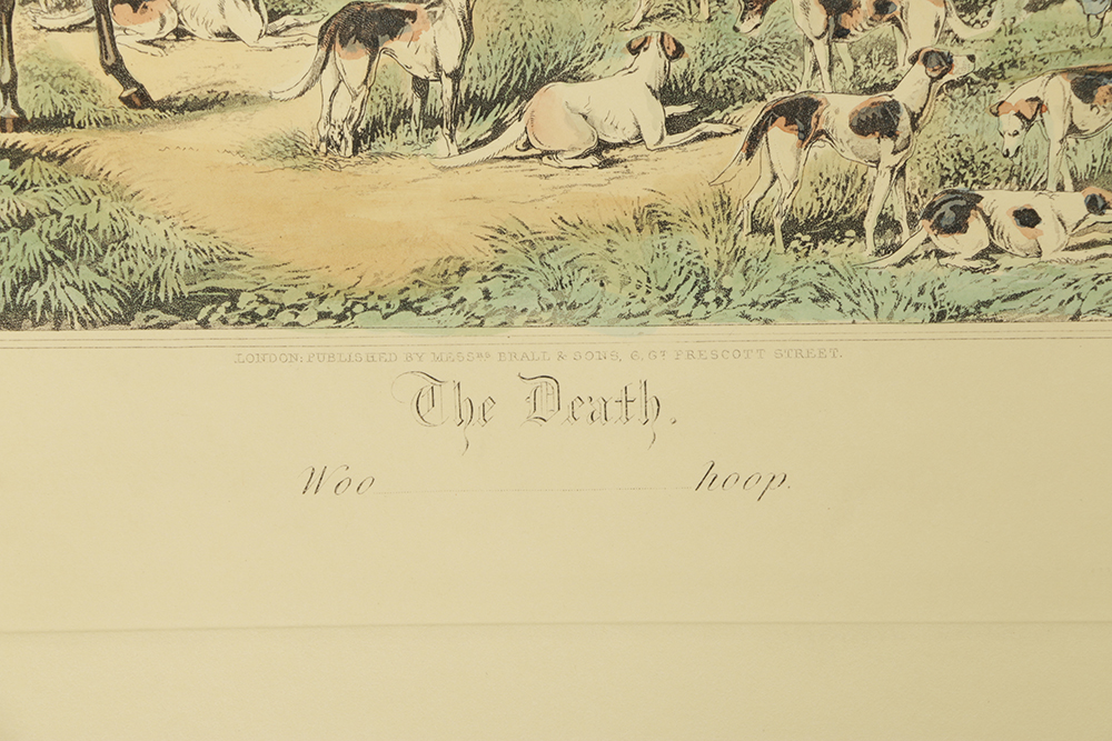 After Henry Alken Hand-Colored Engravings on Paper of a Fox Hunt