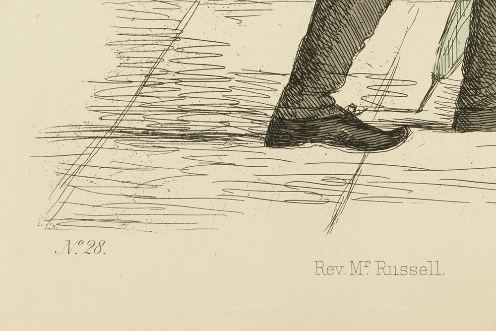 Benjamin William Crombie Hand-Colored Etching on Paper "Modern Athenians"