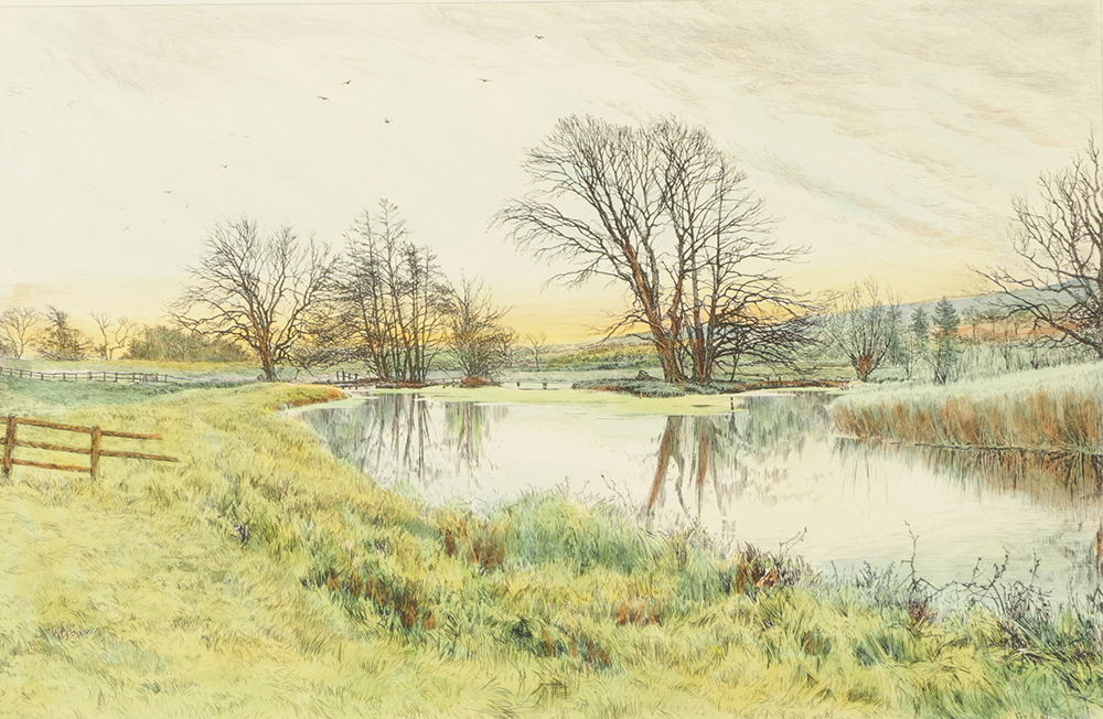 Fred Slocombe Hand-Colored Engravings on Paper