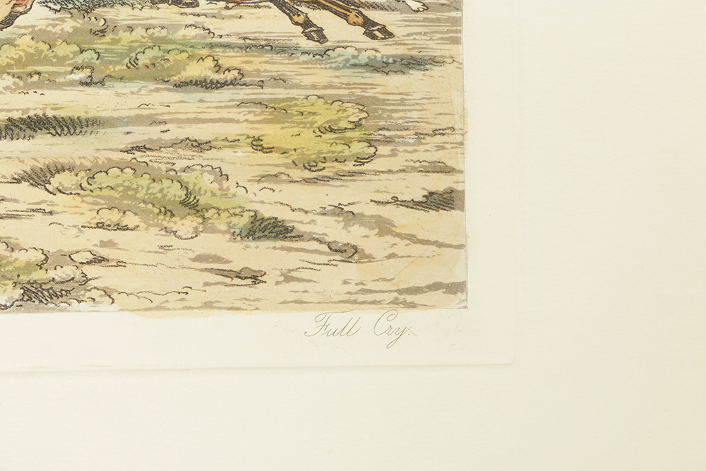 Hand-Colored Lithographs on Paper After Original Hunting Scenes
