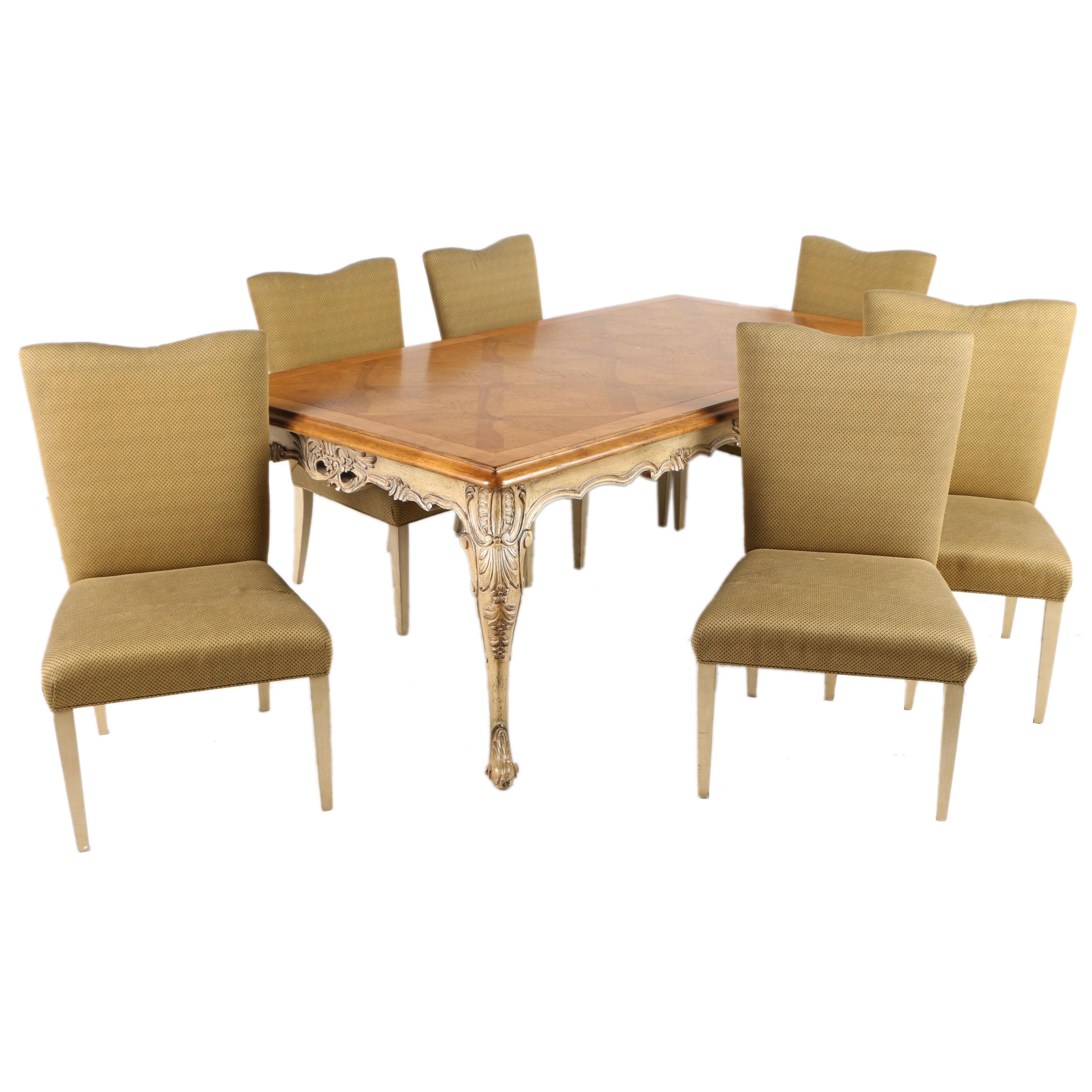 "Louis XV" Dining Table by Ferguson Copeland With Six Dining Chairs