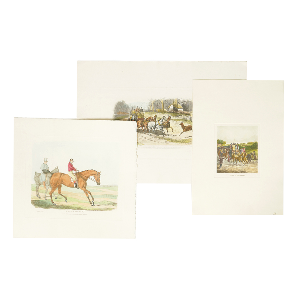Collection of Color-Lithographs After Original Equestrian Scenes