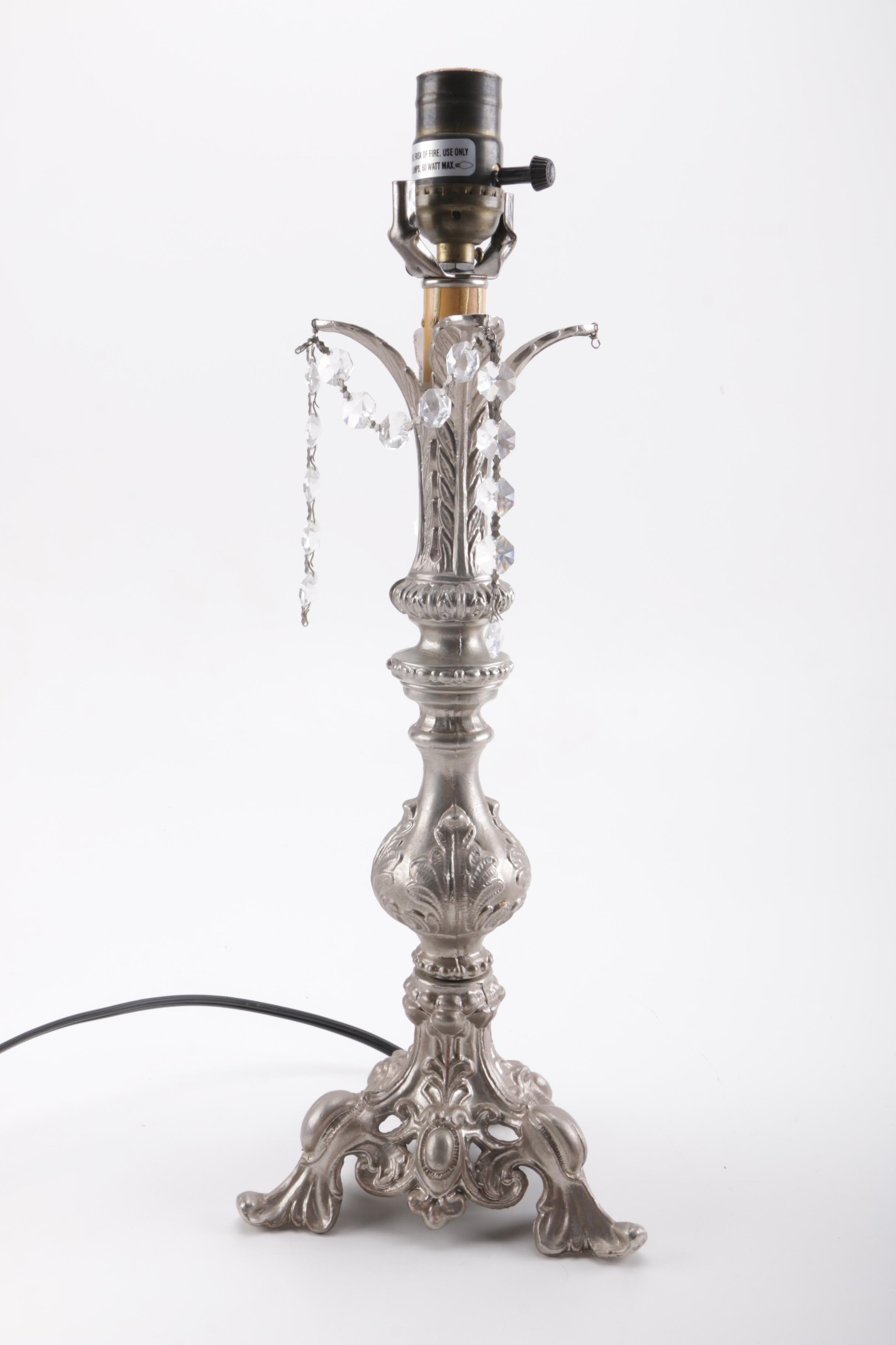 Silver Tone Table Lamp