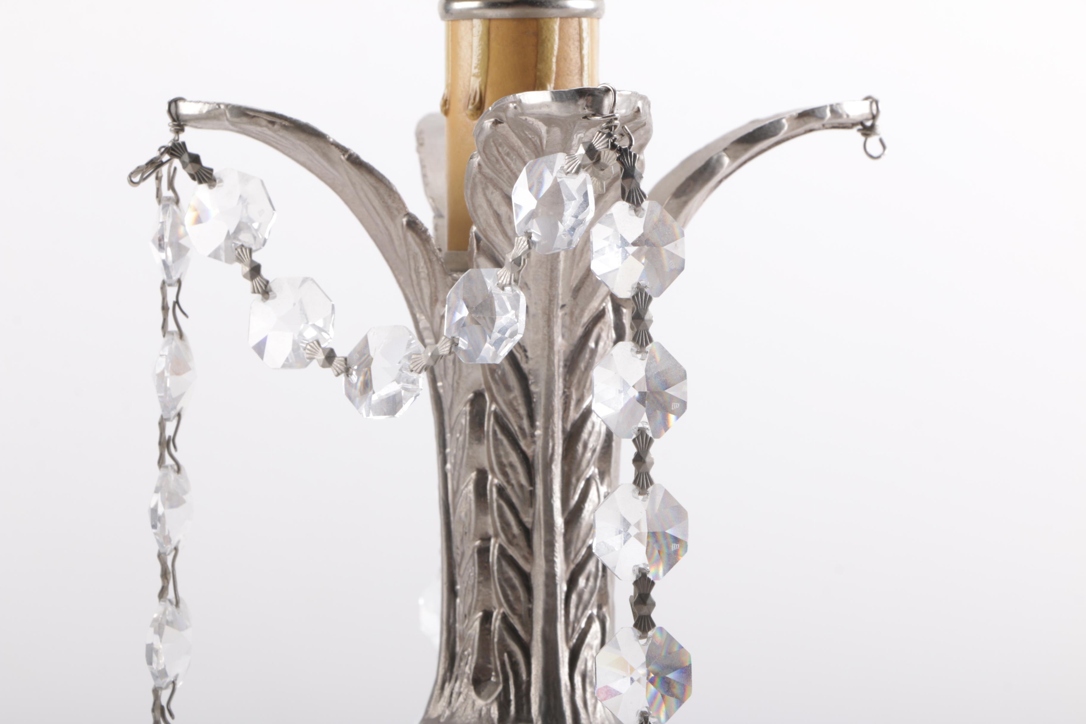 Silver Tone Table Lamp