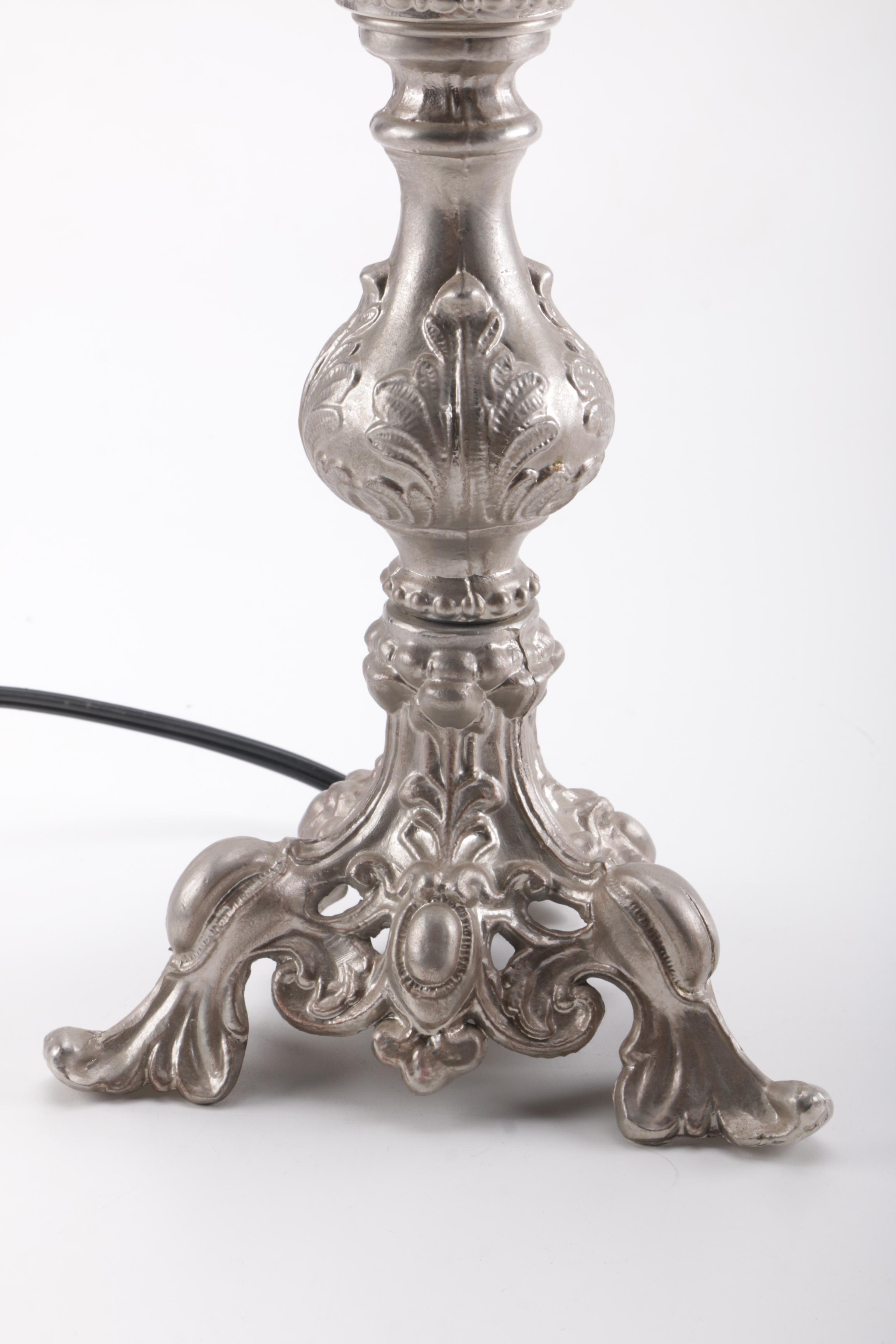 Silver Tone Table Lamp