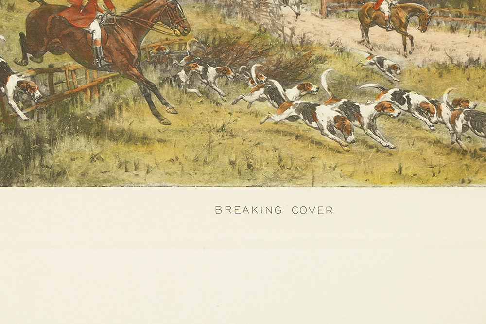 After G. Wright Collection of Colored Lithographs on Paper Hunting Scenes