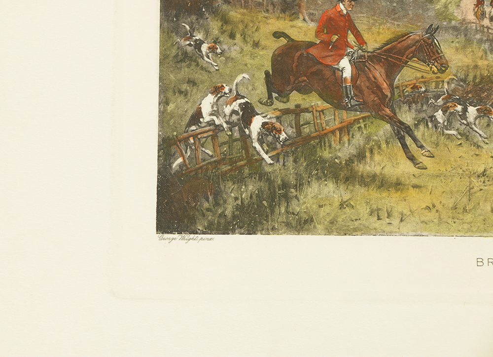 After G. Wright Collection of Colored Lithographs on Paper Hunting Scenes