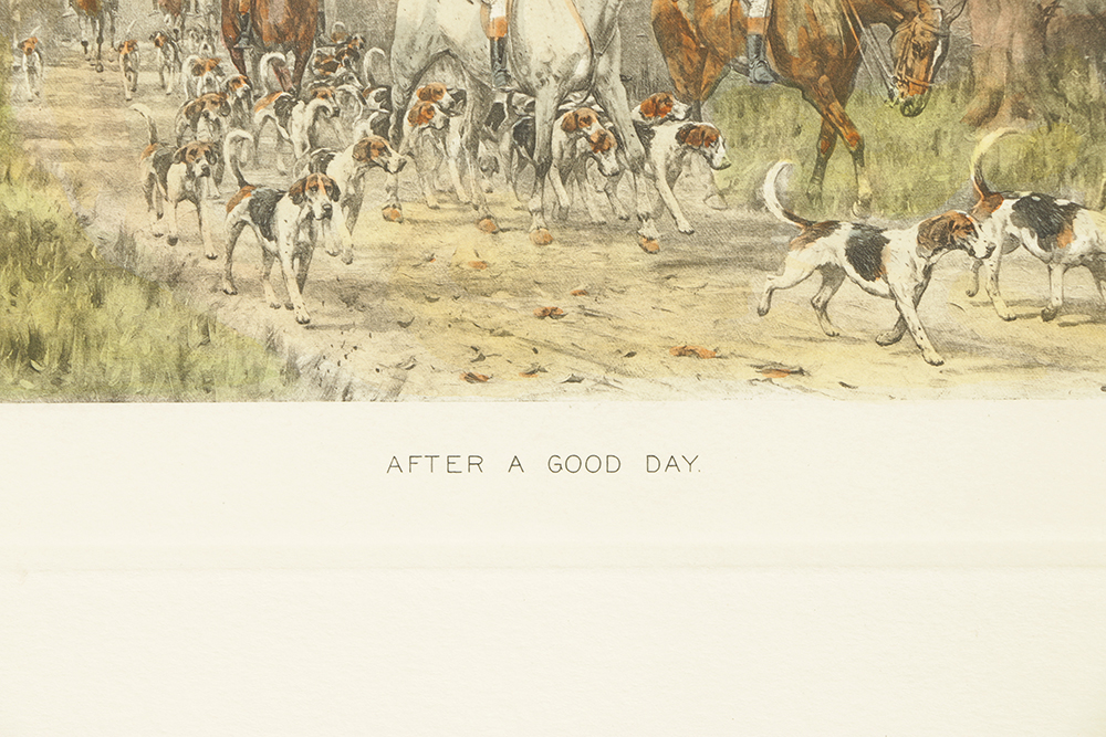 After G. Wright Collection of Colored Lithographs on Paper Hunting Scenes