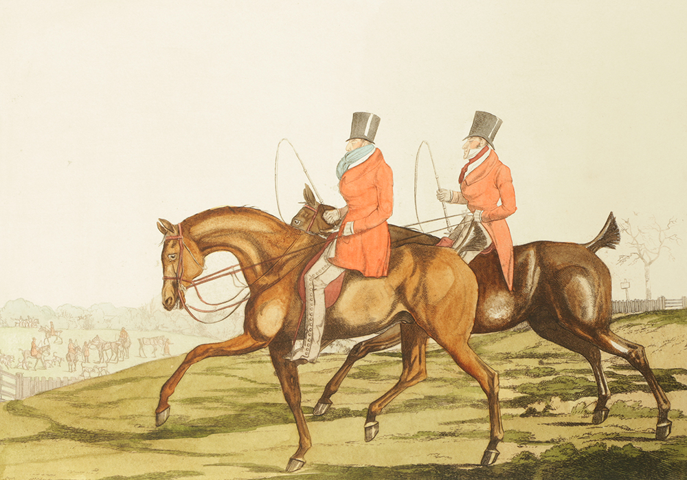 After G. Wright Collection of Colored Lithographs on Paper Hunting Scenes