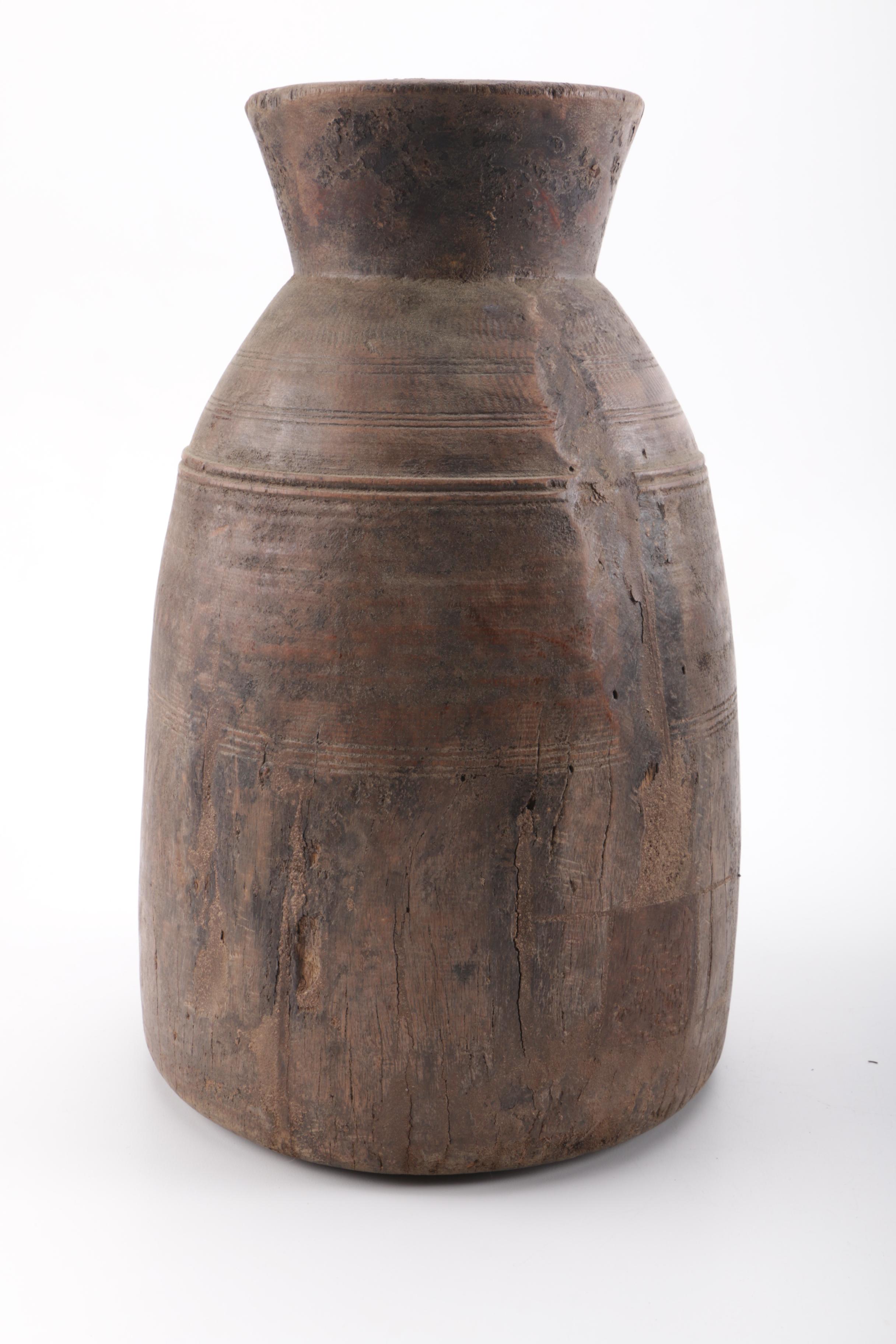 Primitive Wooden Urns