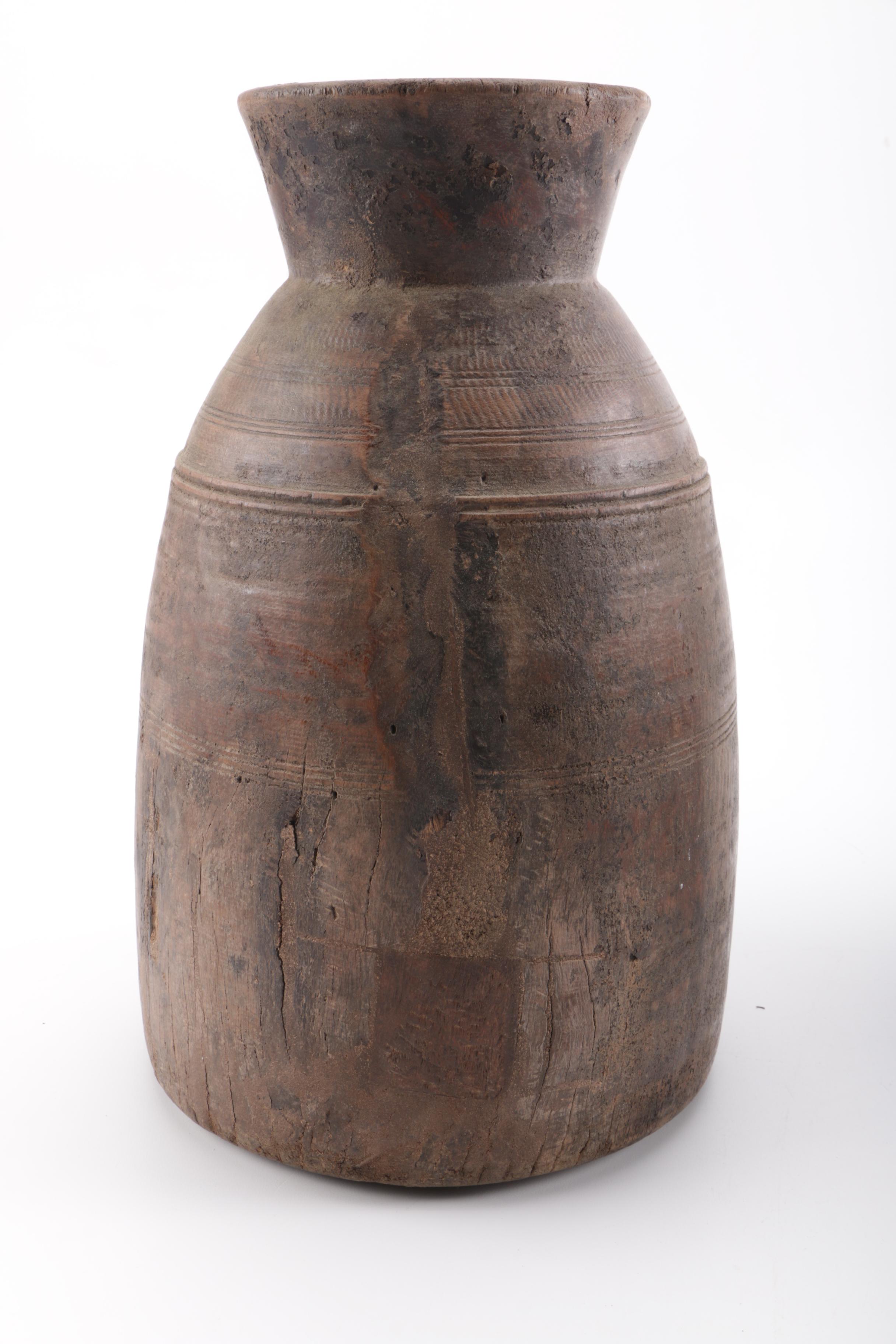 Primitive Wooden Urns