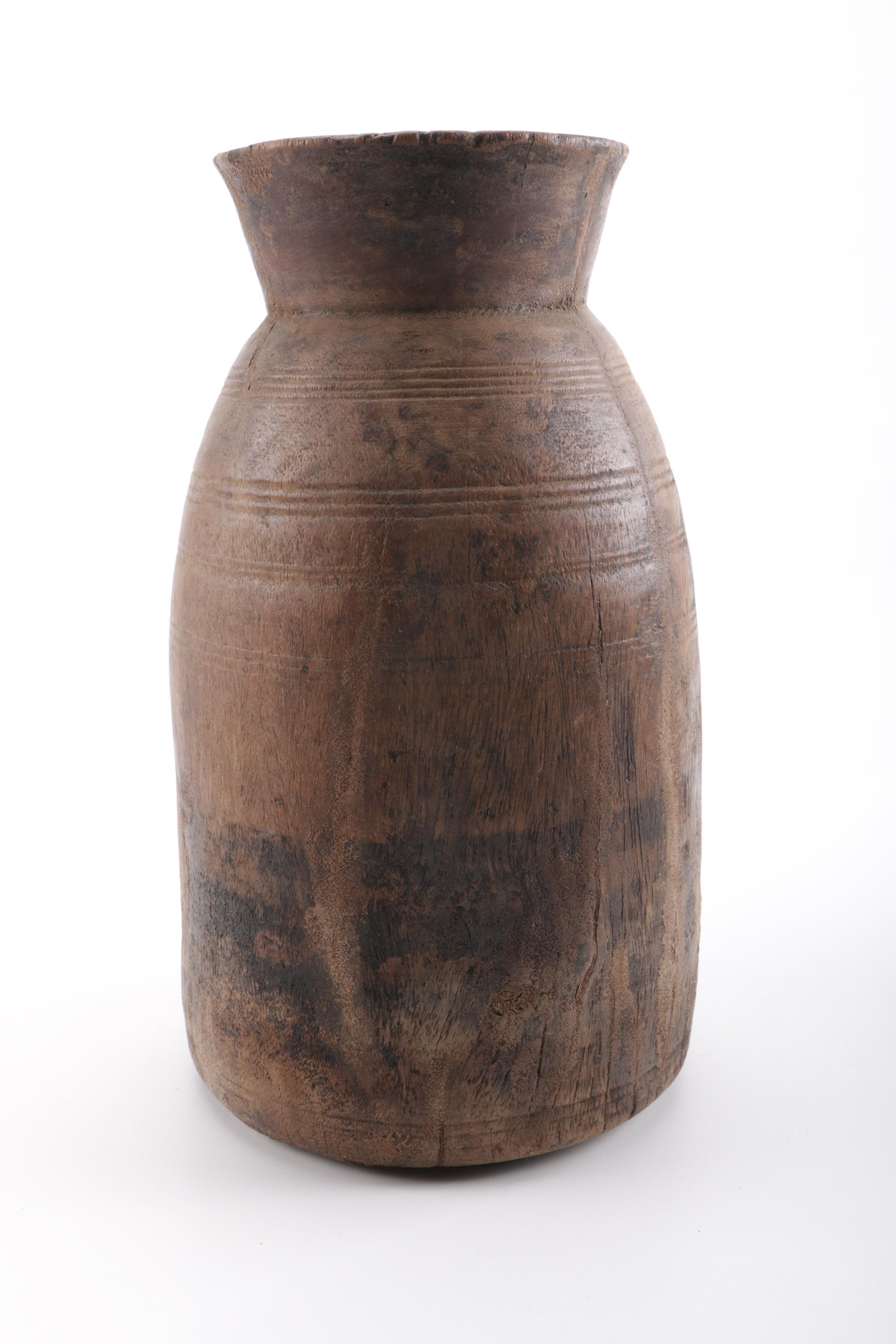 Primitive Wooden Urns