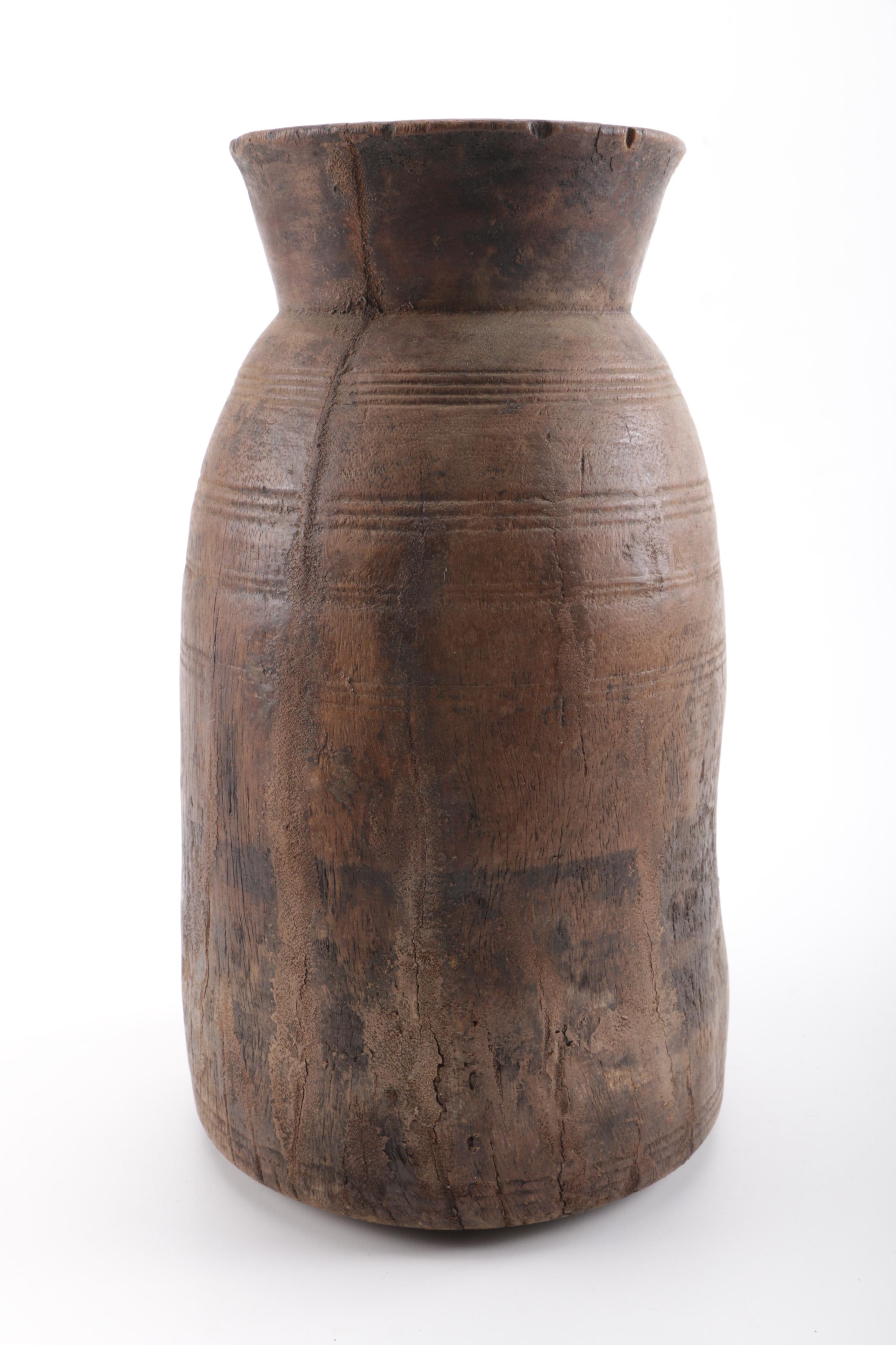 Primitive Wooden Urns