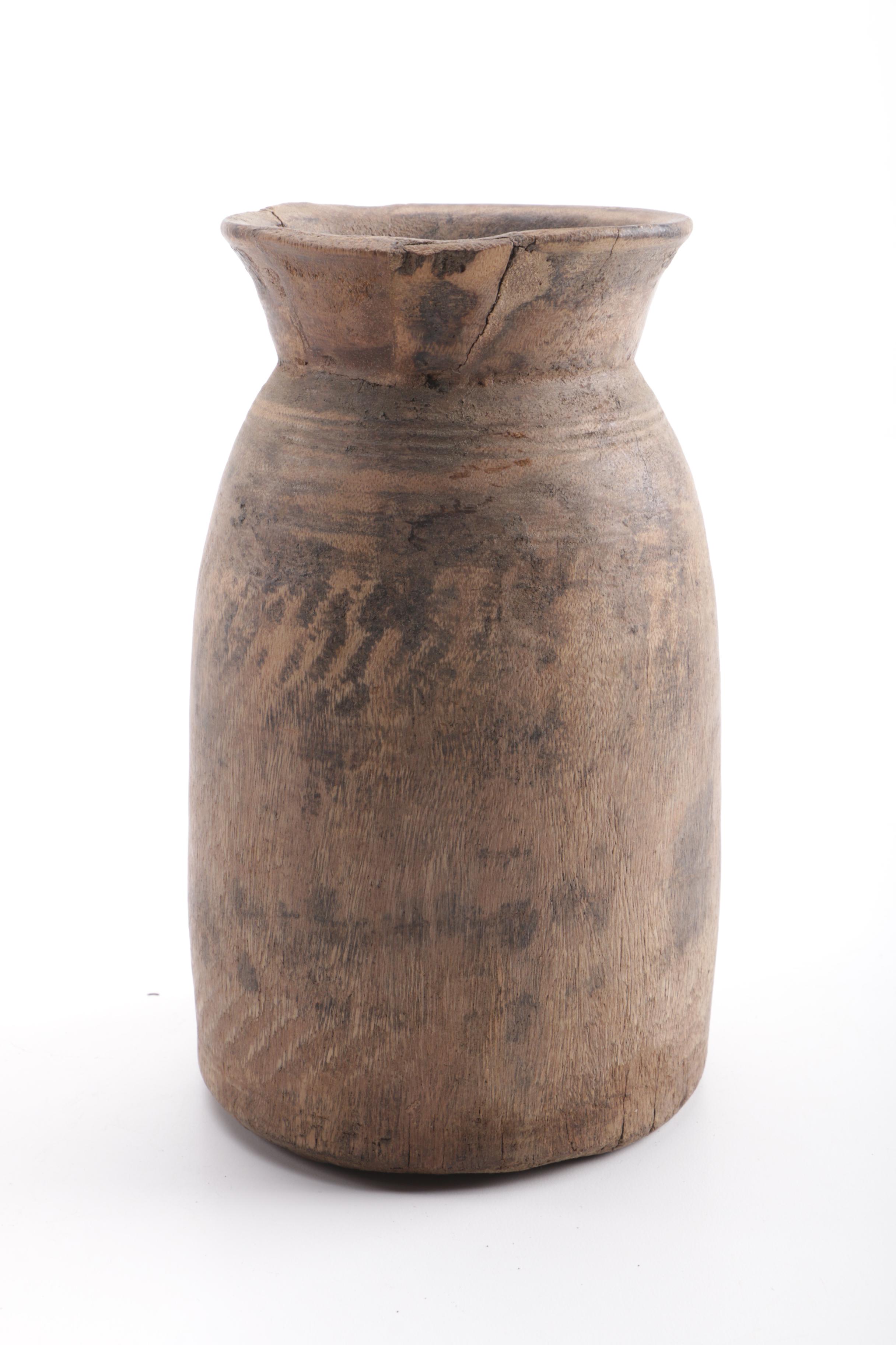 Primitive Wooden Urns