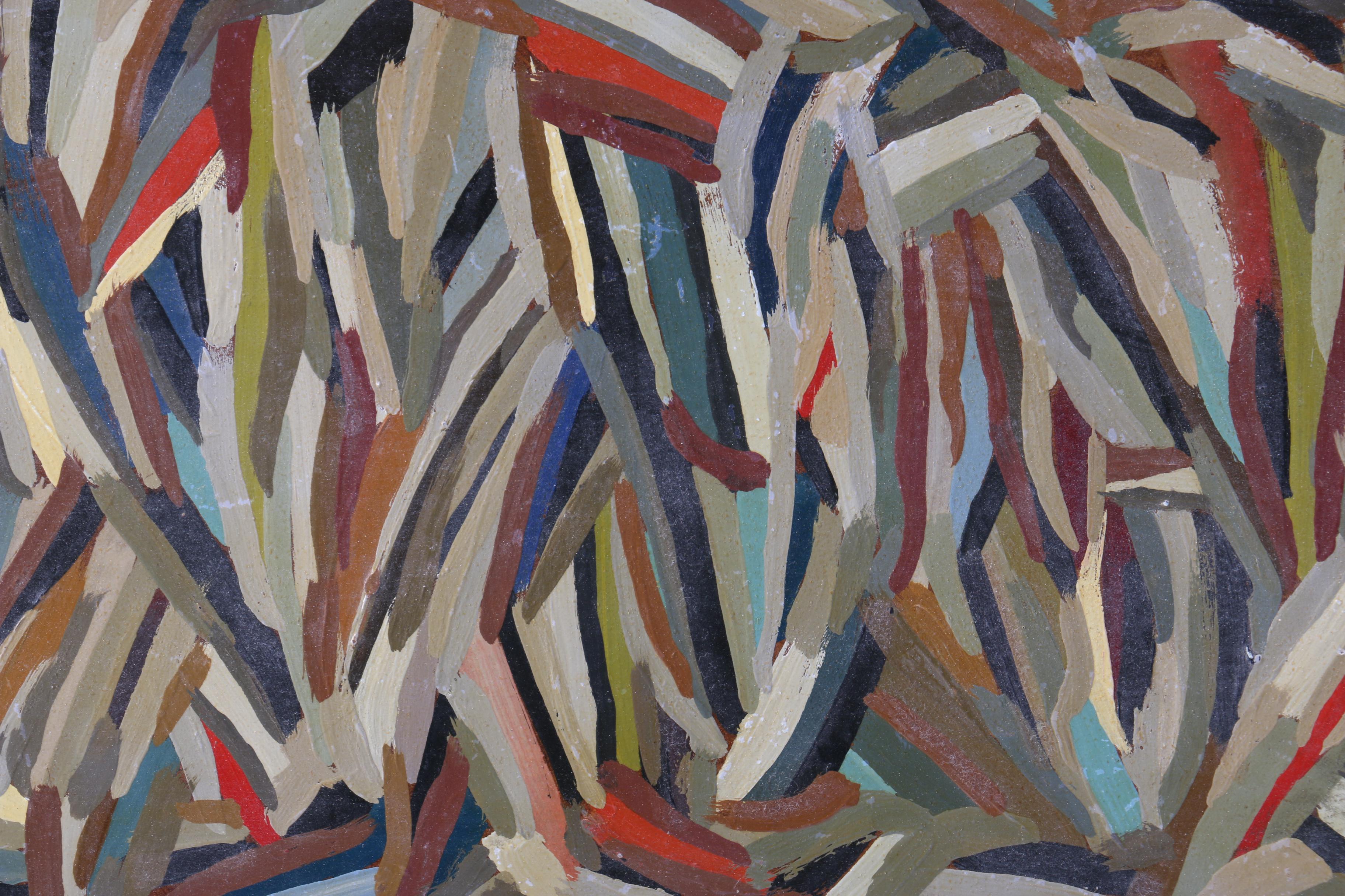 Jack Johnson Oil Painting on Board of Abstract Composition