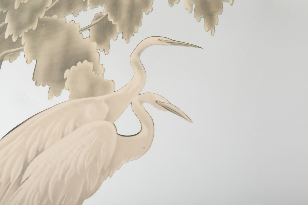 Vintage Turner Egret Mirrored Print