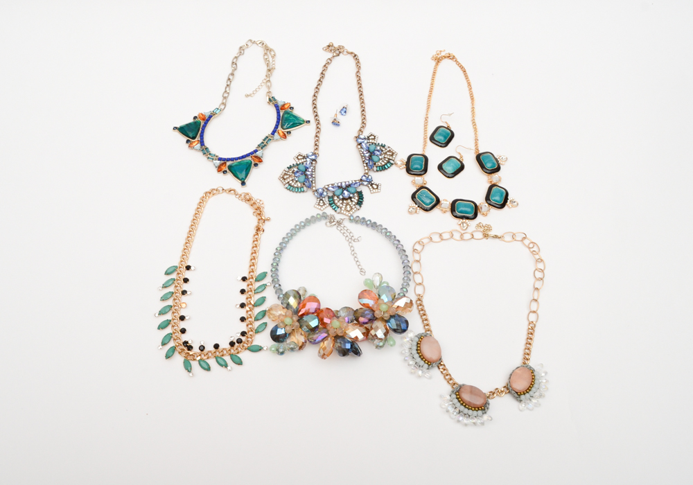 Rhinestone and Gem Fashion Necklaces