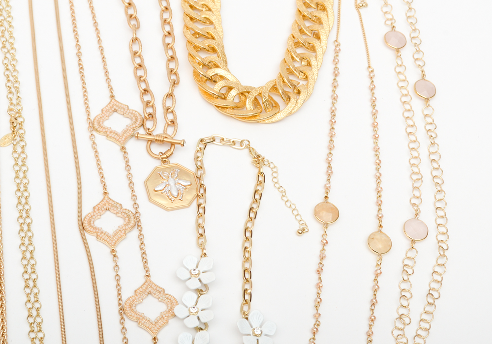 Gold Tone Fashion Necklaces and Earrings