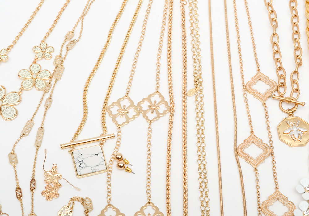 Gold Tone Fashion Necklaces and Earrings