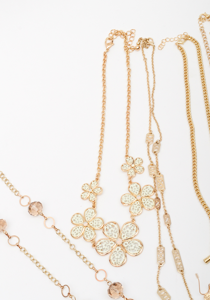 Gold Tone Fashion Necklaces and Earrings