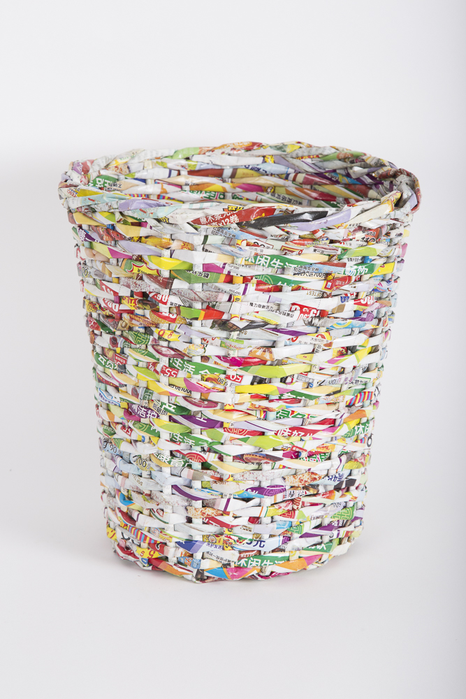 Woven Recycled Materials Waste Baskets