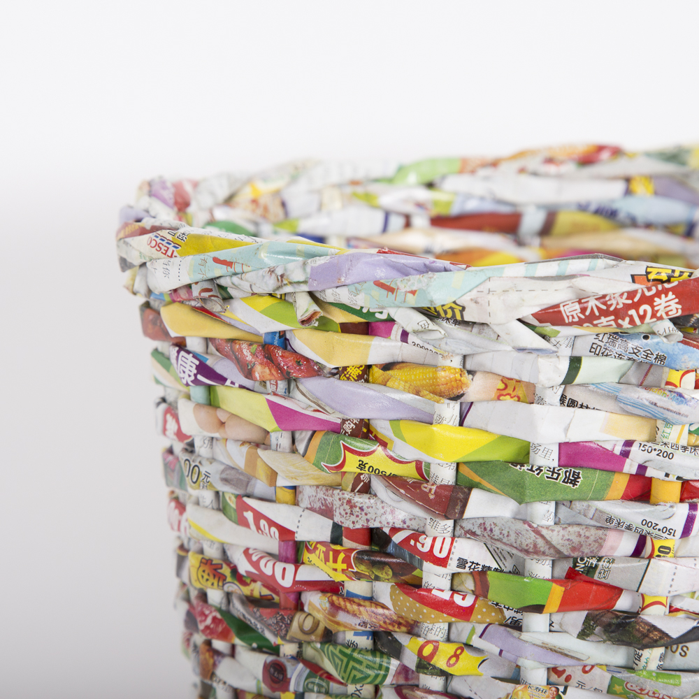 Woven Recycled Materials Waste Baskets