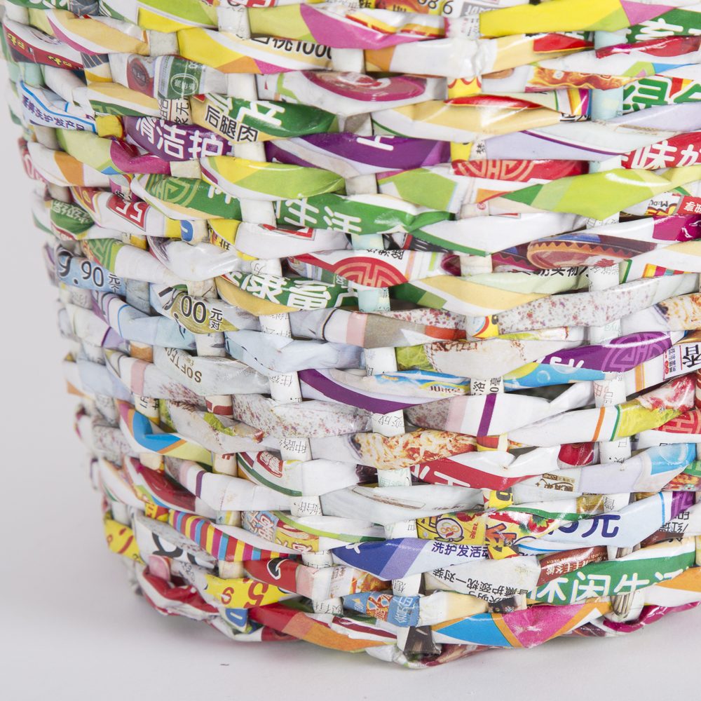 Woven Recycled Materials Waste Baskets