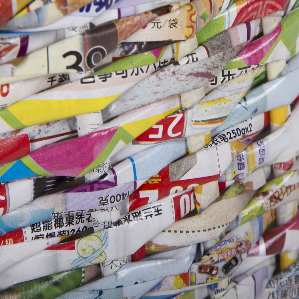 Woven Recycled Materials Waste Baskets