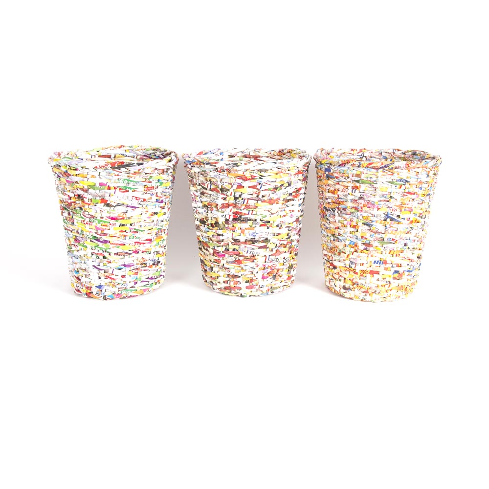 Woven Recycled Materials Waste Baskets