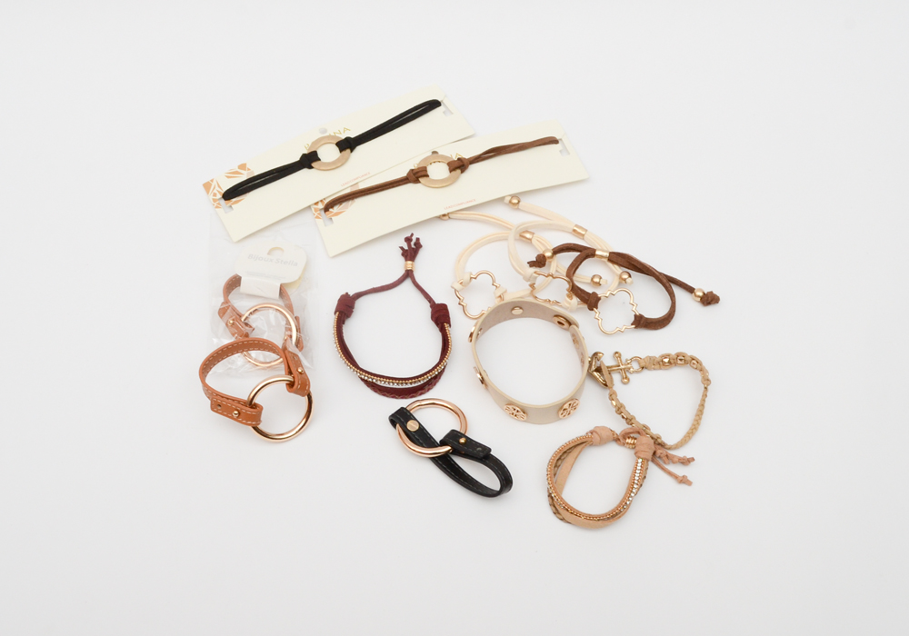Earth Tone Leather Fashion Bracelets and Necklaces