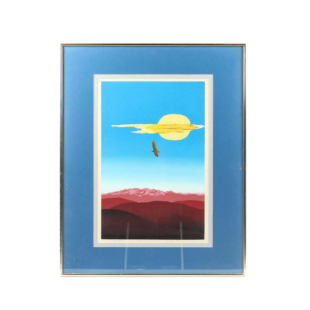 Lew Achen Serigraph, "The Hunter"