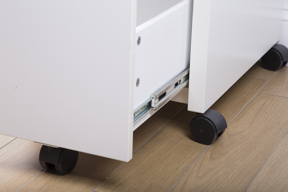 IKEA White Storage Cabinet and Work Table On Casters