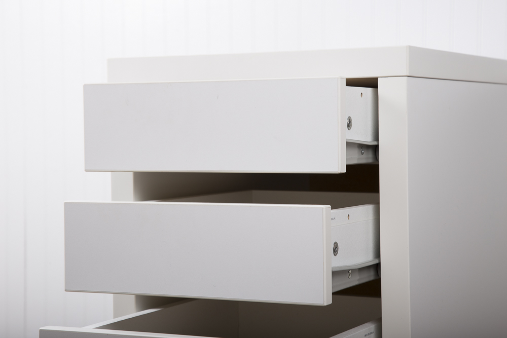 IKEA White Storage Cabinet and Work Table On Casters