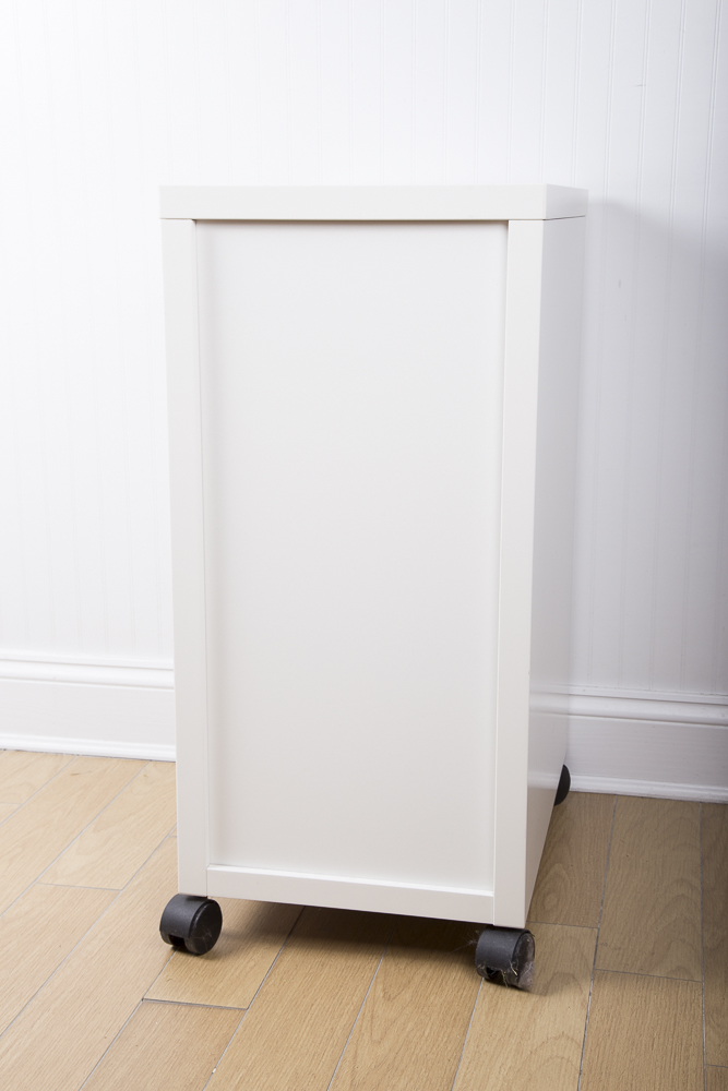 IKEA White Storage Cabinet and Work Table On Casters