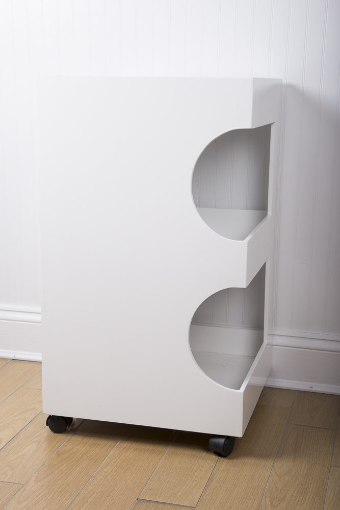 IKEA White Storage Cabinet and Work Table On Casters