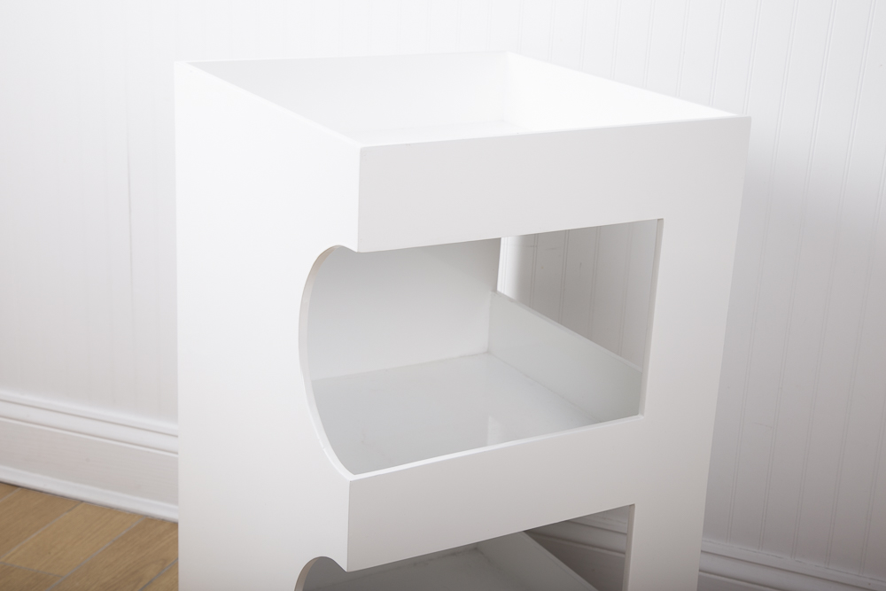 IKEA White Storage Cabinet and Work Table On Casters