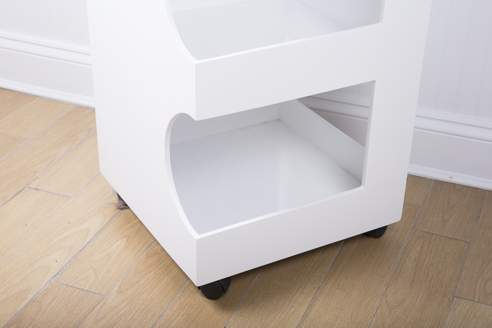 IKEA White Storage Cabinet and Work Table On Casters