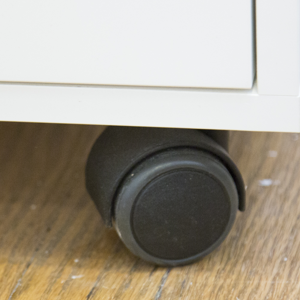 White Six Drawer Rolling Cart