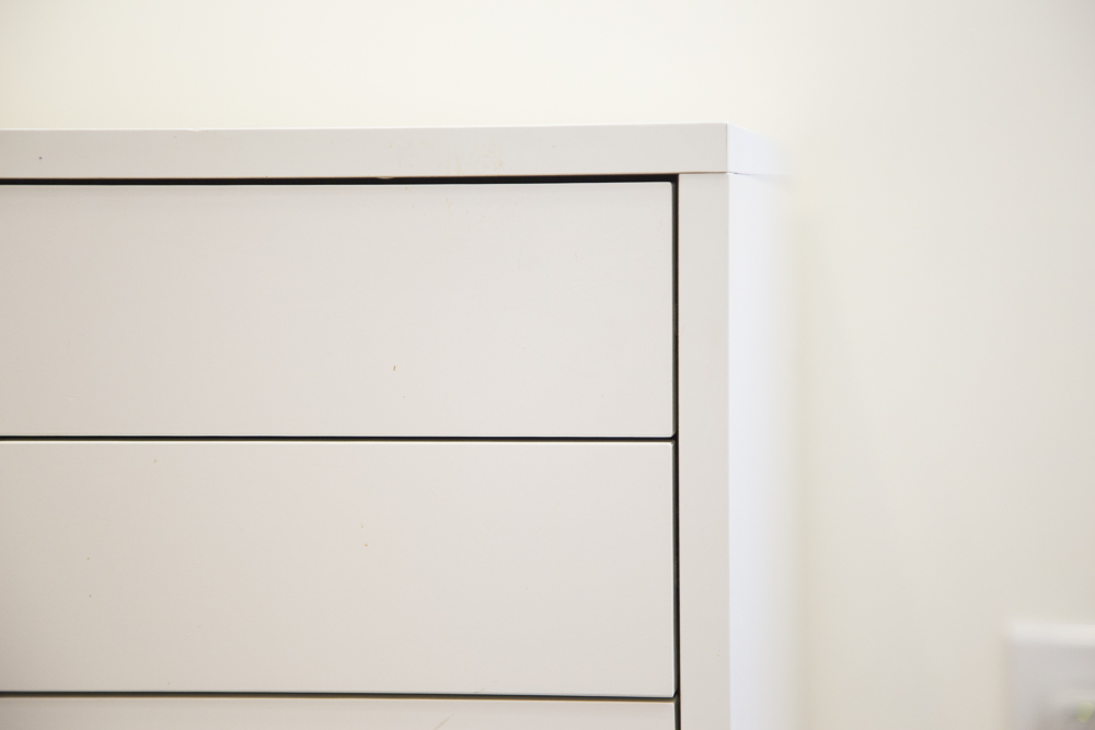 White Six Drawer Rolling Cart