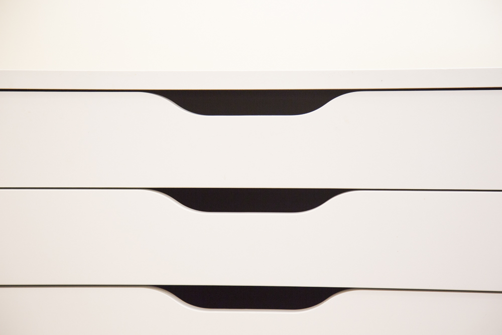 White Six Drawer Rolling Cart