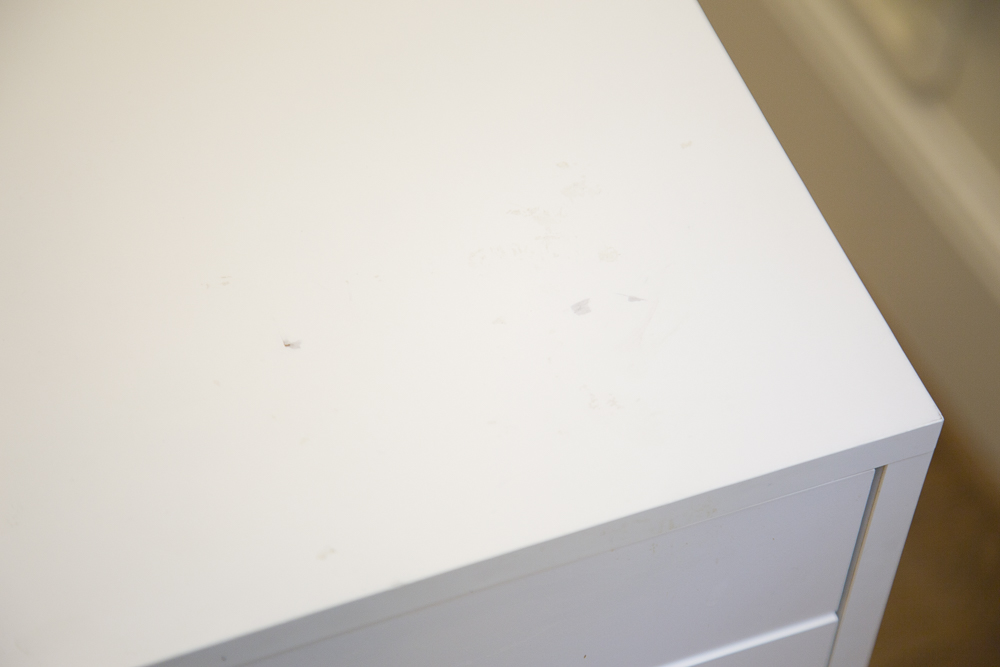 White Six Drawer Rolling Cart