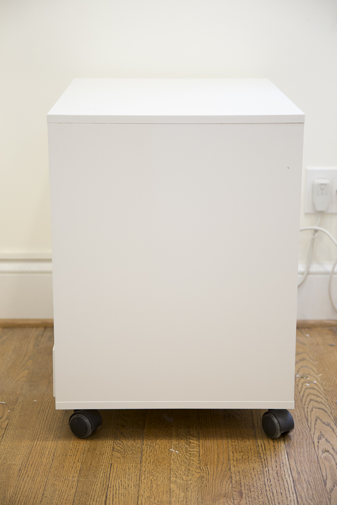 White Six Drawer Rolling Cart