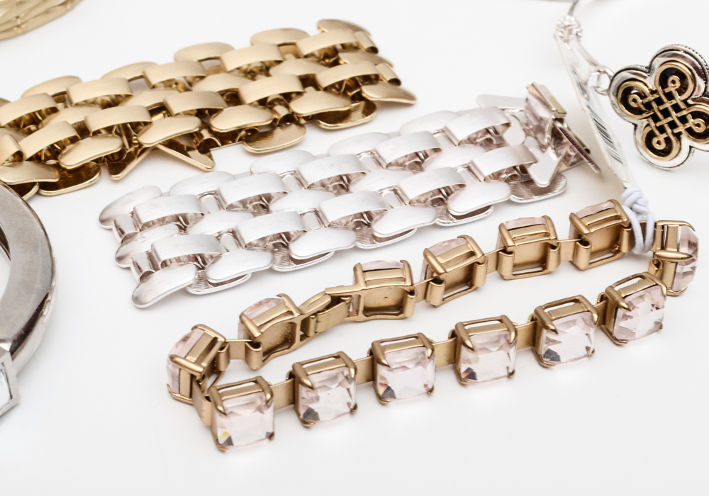 Collection of Gold and Silver Tone Fashion Bracelets